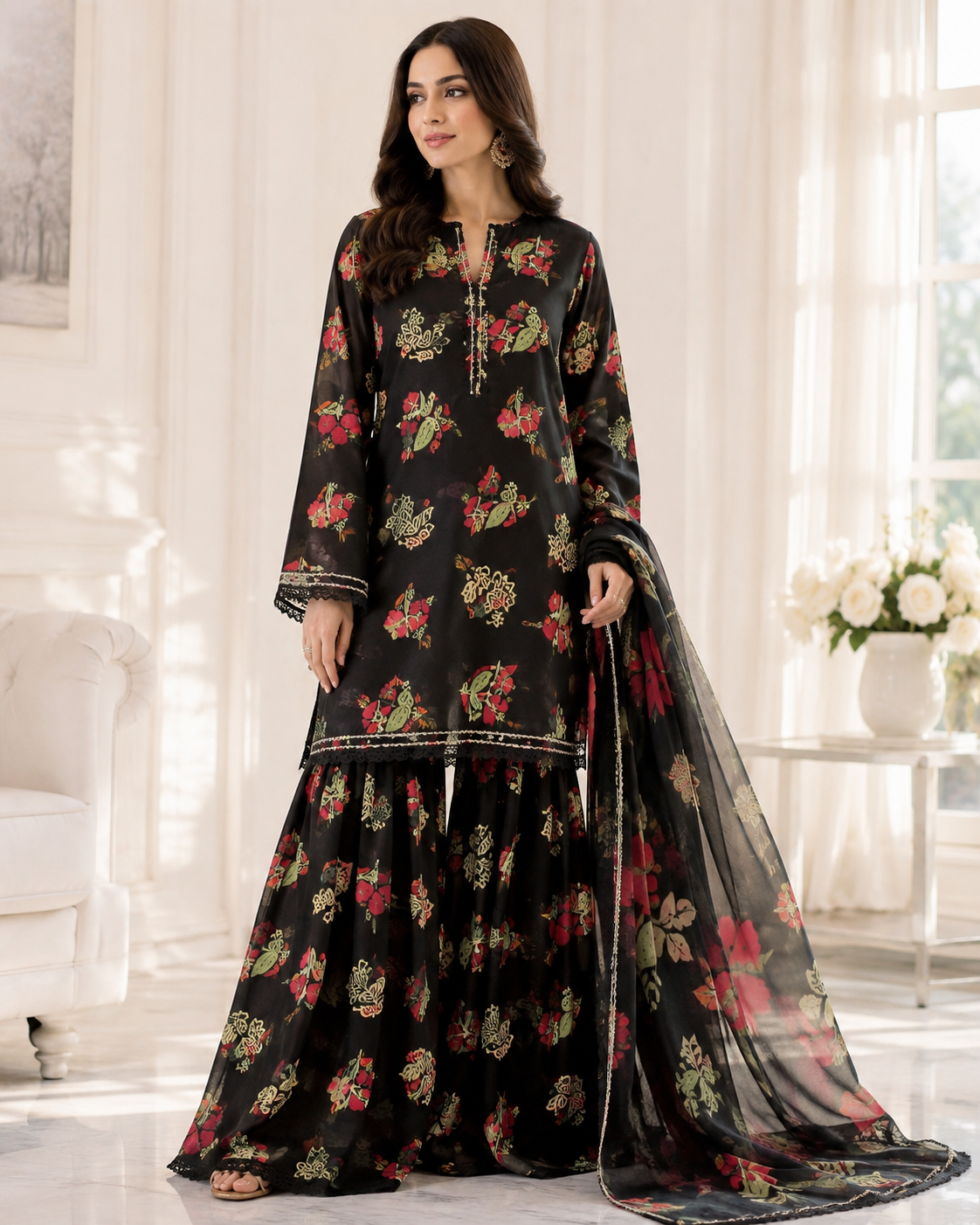 3 piece unstitched printed
